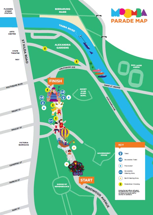 Moomba Parade map