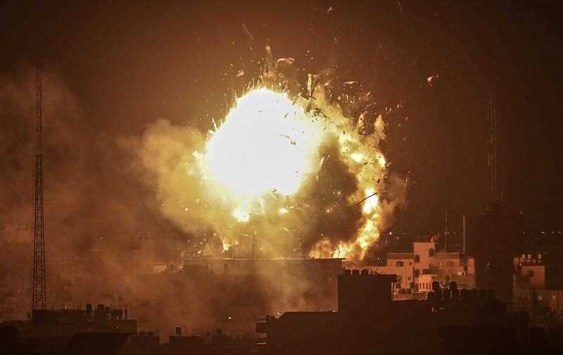 The Al-Aqsa channel, which belongs to Hamas, is struck by a direct hit from an Israel air strike.