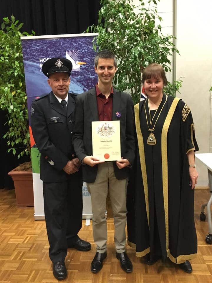 Mauro Ghiringhelli alla cerimonia di cittadinanza