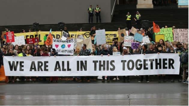 Protesters in Melbourne.