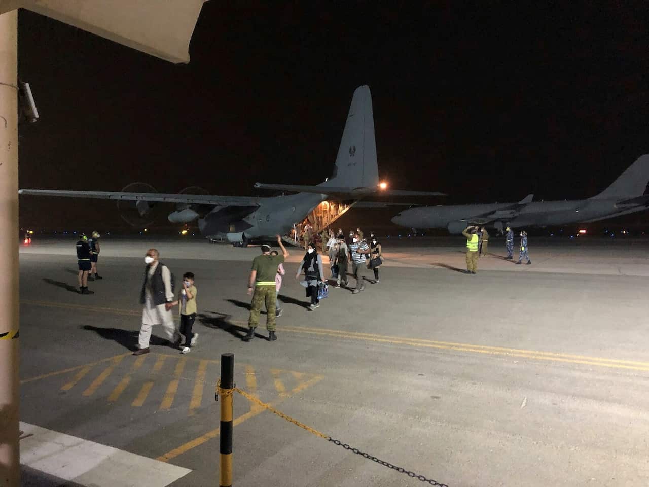 An Australian RAAF C-130 Hercules plane has successfully evacuated 26 people from Kabul airport.