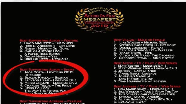 Action on Film Megafest Film Festival Las Vegas 2019.