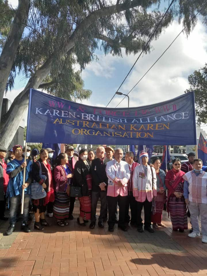 Australian Karen Organisation - Victoira and Western Karen Elder Group at Anzac Day pre-march