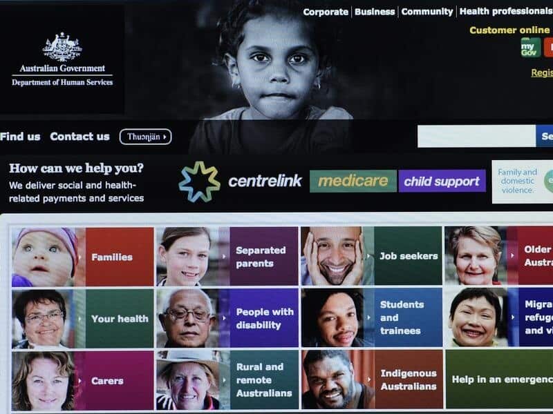 A generic image of the Department of Human Services website.
