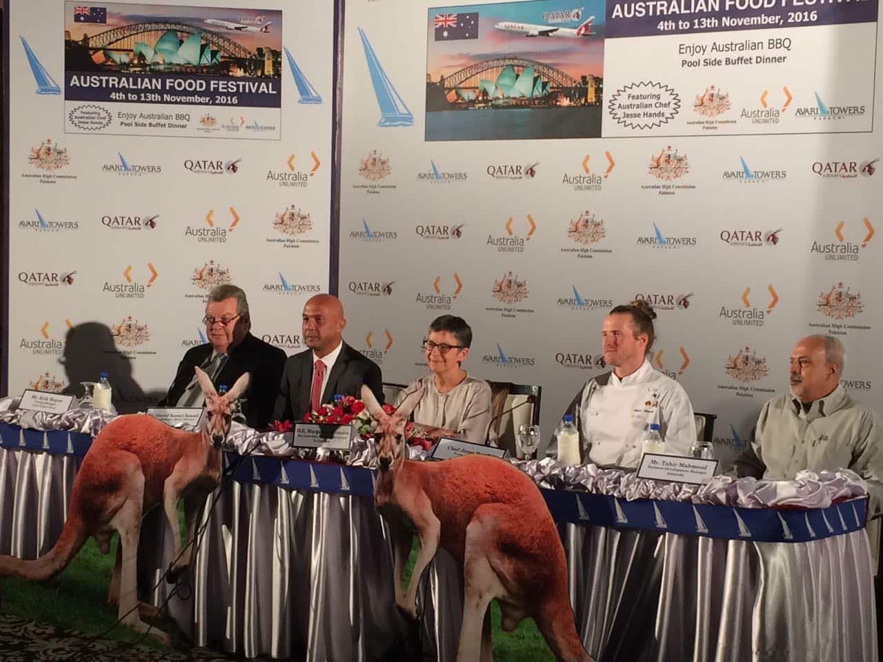Australian High Commissioner Margaret Adamson and Chef Jesse Hands at the opening of the Australian Food Festival in Karachi, Pakistan
