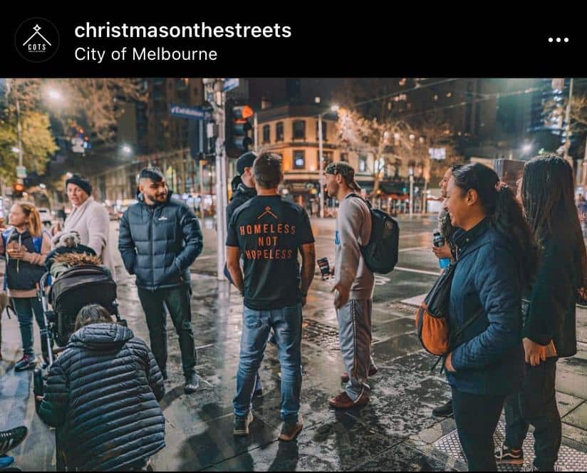 Voluntarios de la organización Christmas on the Streets.