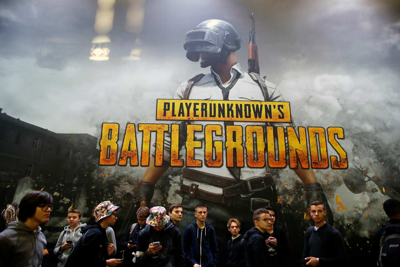 Visitors queue to play the video game  'PlayerUnknown's Battlegrounds' (PUBG) developed and published by PUBG Corporation in Paris, France. 