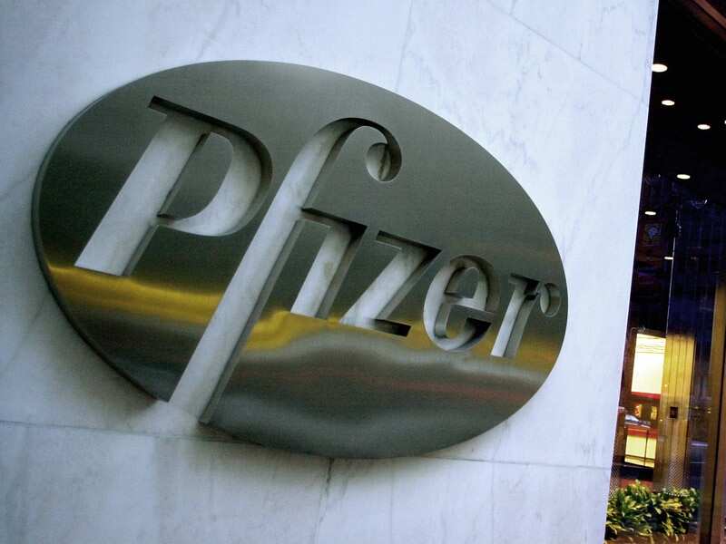 File photo of Pfizer corporate signage
