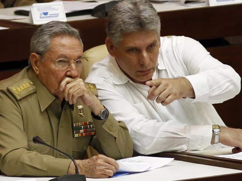 Raul Castro and president Miguel Diaz-Canel.