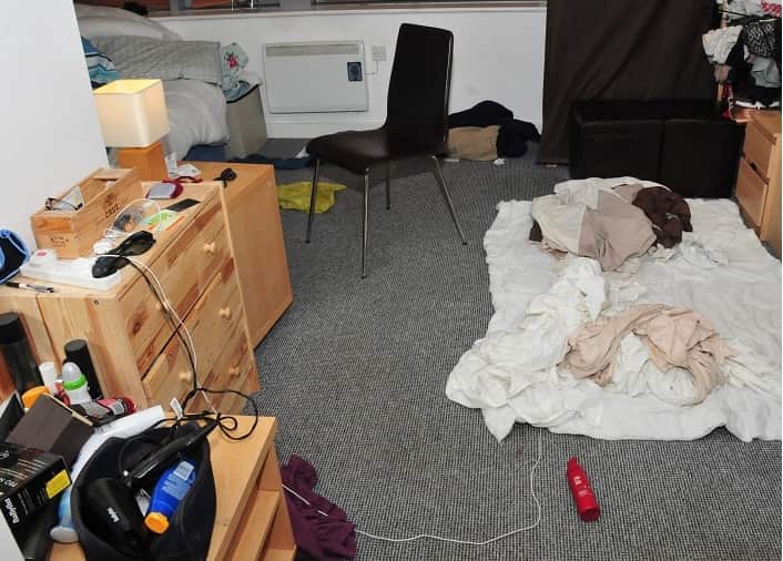 Undated handout photo issued by the Crown Prosecution Service (CPS) of the bedroom floor, where dozens of rapes took place, in the the home of Reynhard Sinaga.