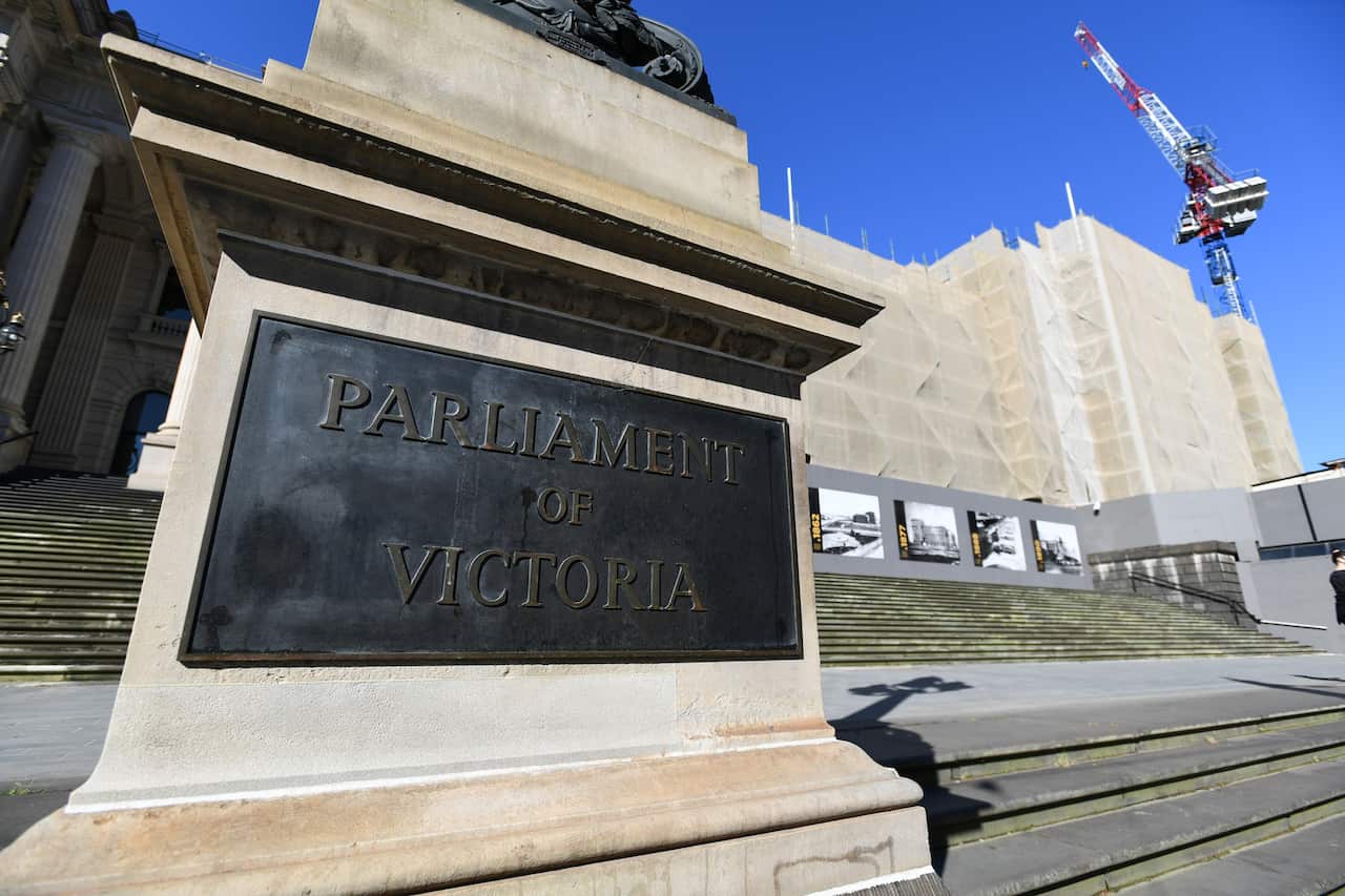 A general view of the Parliament of Victoria building in Melbourne, Sunday, September 13, 2020.