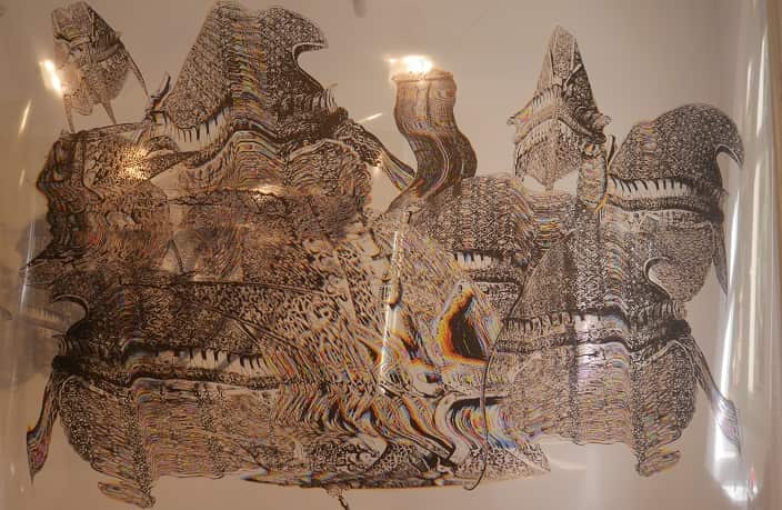 Artwork by artist Nusra Latif Qureshi exhibited at 4A Centre for Contemporary Asian Art in Sydney.