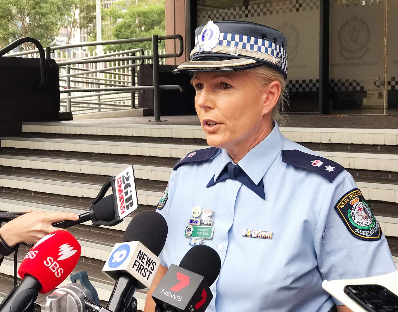 North West Metropolitan Region Commander, Acting Assistant Commissioner Julie Boon speaks to the media.