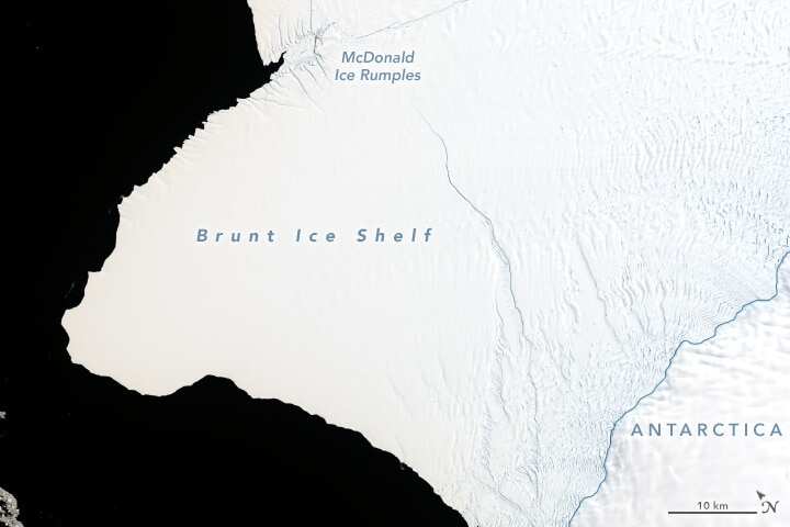 The Brunt Ice Shelf in 2019.