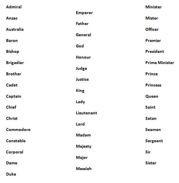 Name list