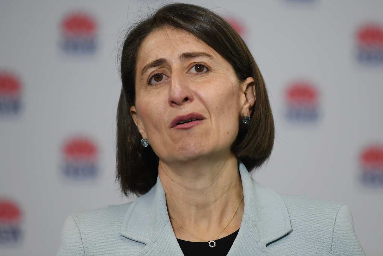 NSW Premier Gladys Berejiklian addresses media during a press conference at Sydney Olympic Park in Sydney, Wednesday, October 14, 2020. (AAP Image/Dean Lewins) NO ARCHIVING