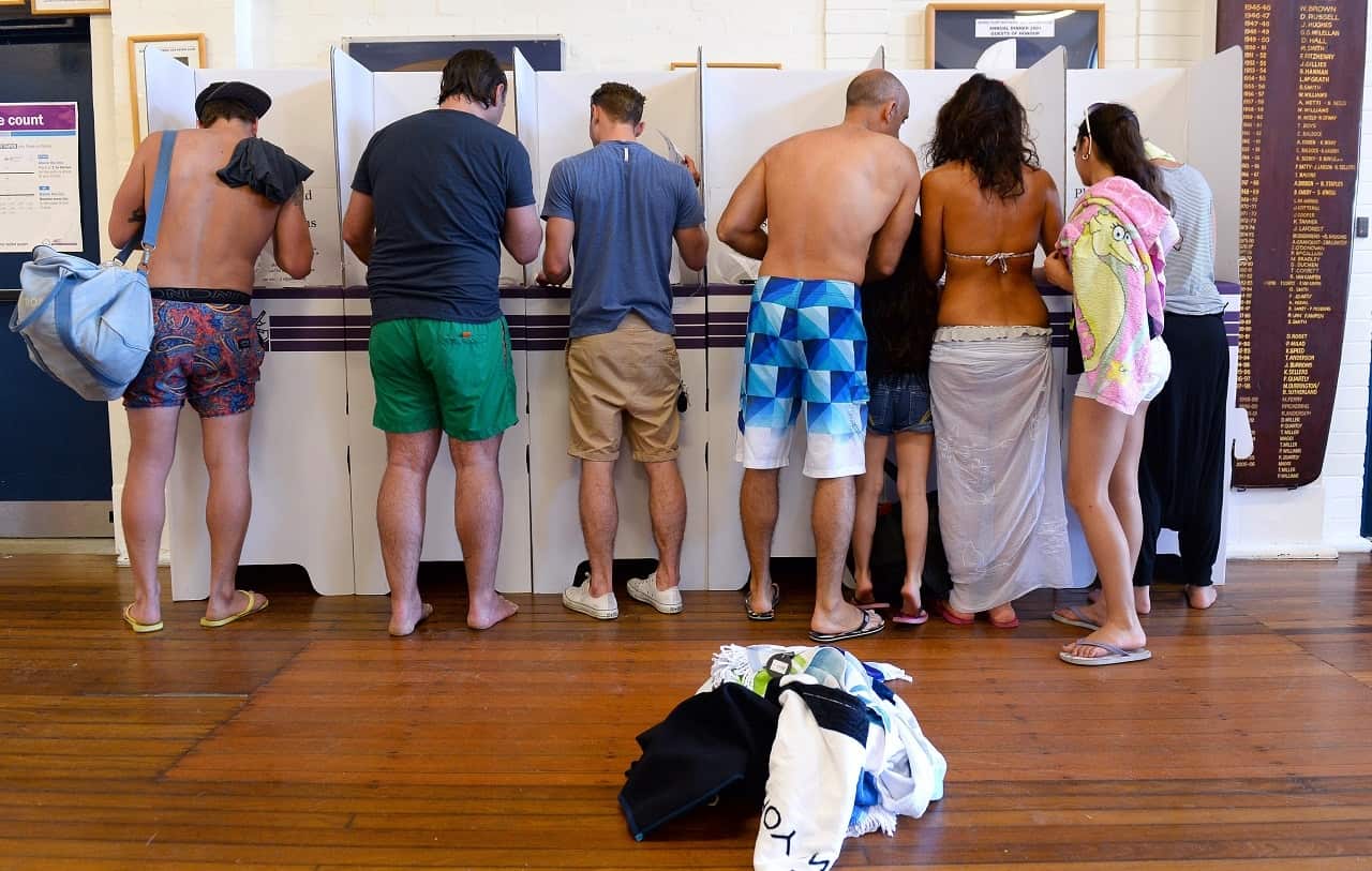 People cast their votes.