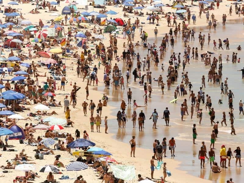 Beachgoers in Australia