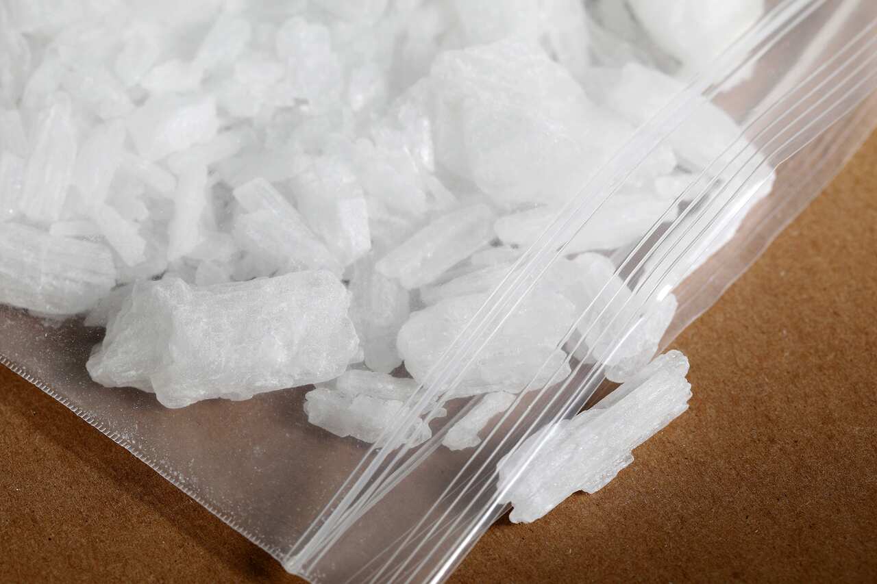 Pure methamphetamine in rock from, known as ice, was photographed at the DEA's North Central Laboratory in Chicago. (Photo by Anthony Souffle/Minneapolis Star Tribune/TNS/Sipa USA).
