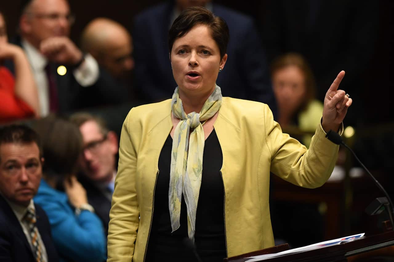 NSW Minister for Women, Mental Health, and Ageing Tanya Davies speaks during Question Time in the Legislative Assembly at New South Wales Parliament House in Sydney, Tuesday, July 30, 2019. (AAP Image/Joel Carrett) NO ARCHIVING