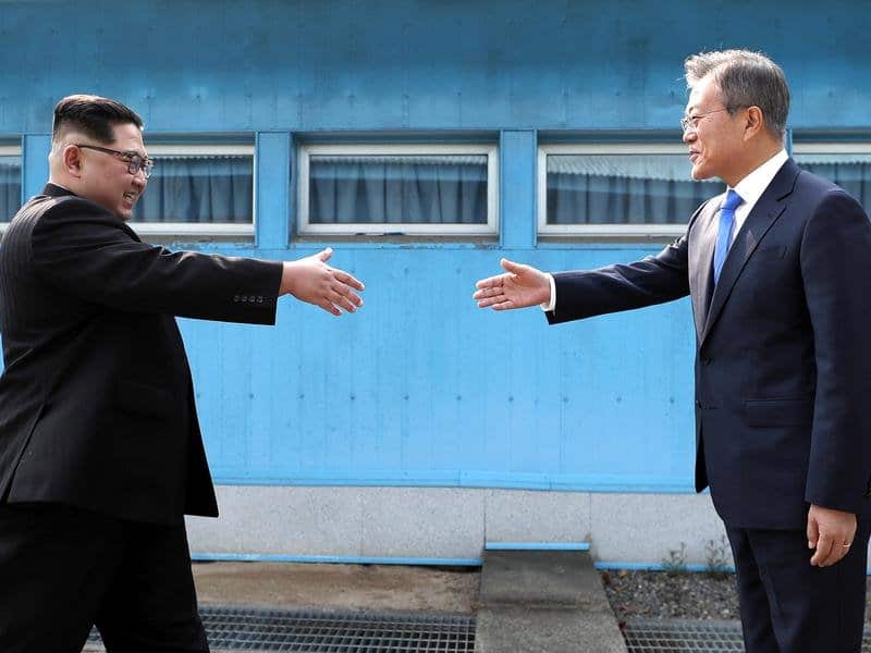 North Korean leader Kim Jong Un and South Korean President Moon Jae-in