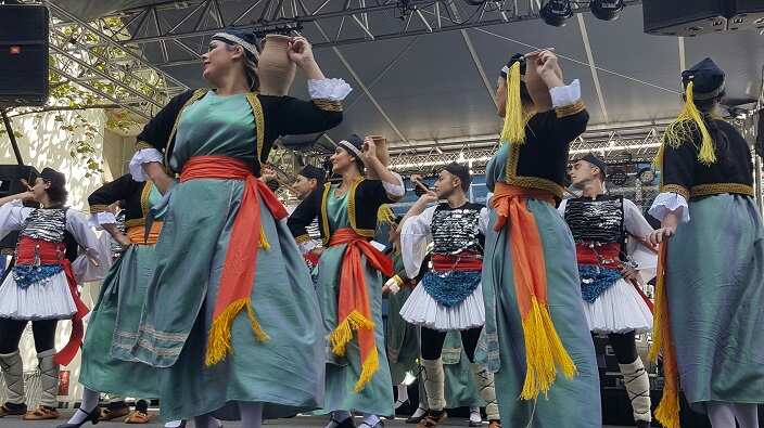 Greek dancers at the 30th Lonsdale Street Festival