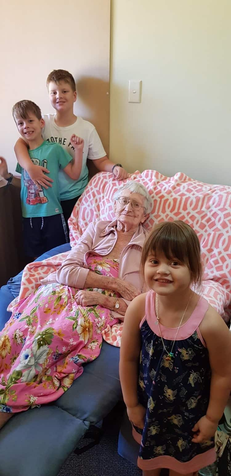 Mollie Manley and her great-granddaughter Jasmine, 3.