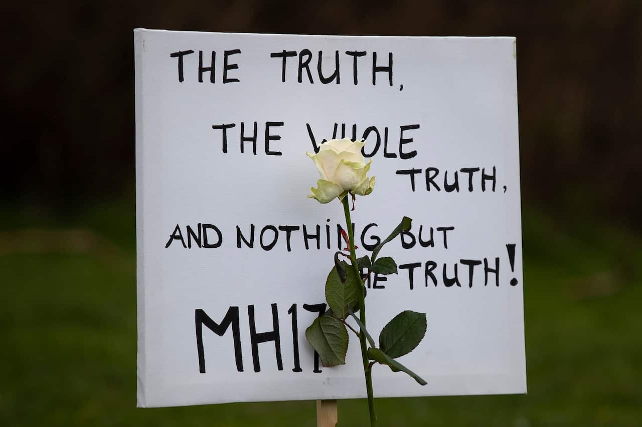 A tribute for victims of Malaysia Air flight MH17 in The Hague, Netherlands.