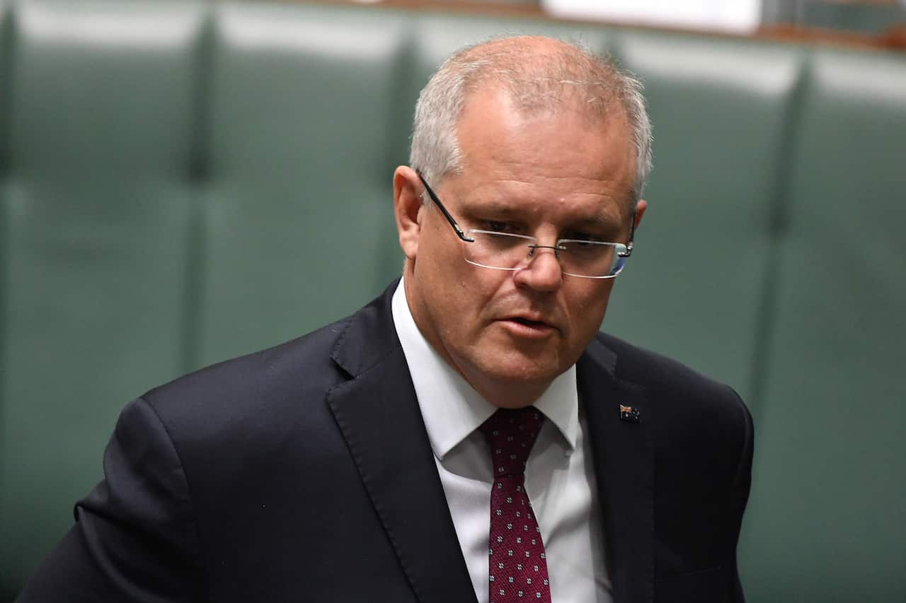 Prime Minister Scott Morrison arrives for Question Time in the House of Representatives at Parliament House in Canberra, Thursday, February 27, 2020. (AAP Image/Mick Tsikas) NO ARCHIVING