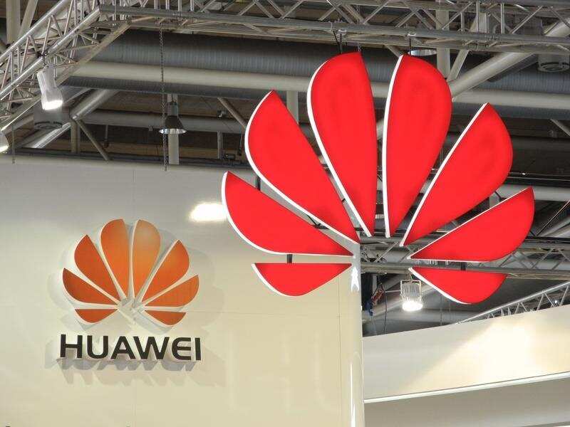 Logos of Chinese company Huawei