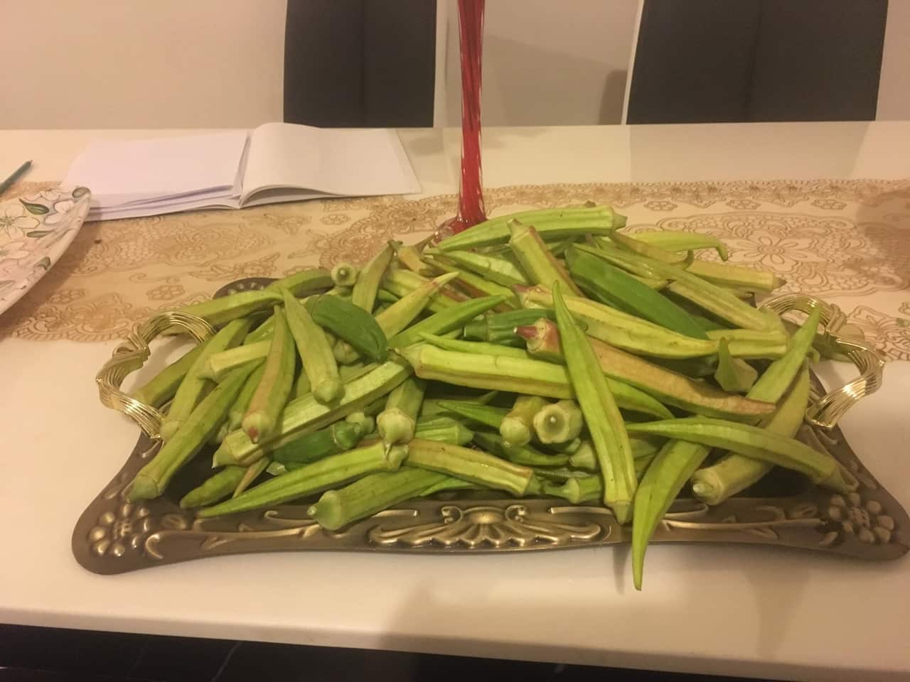 Okra from thuch Ajak's  garden 