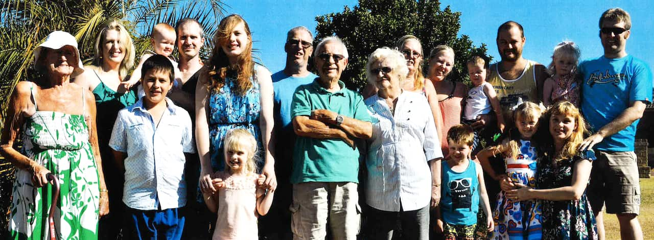 Mollie Manley, far left, and her family in Australia.