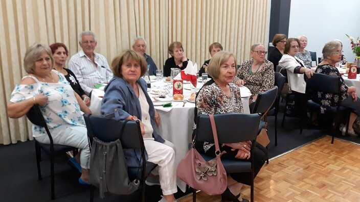 At Pronia's Christmas luncheon for it volunteers. 