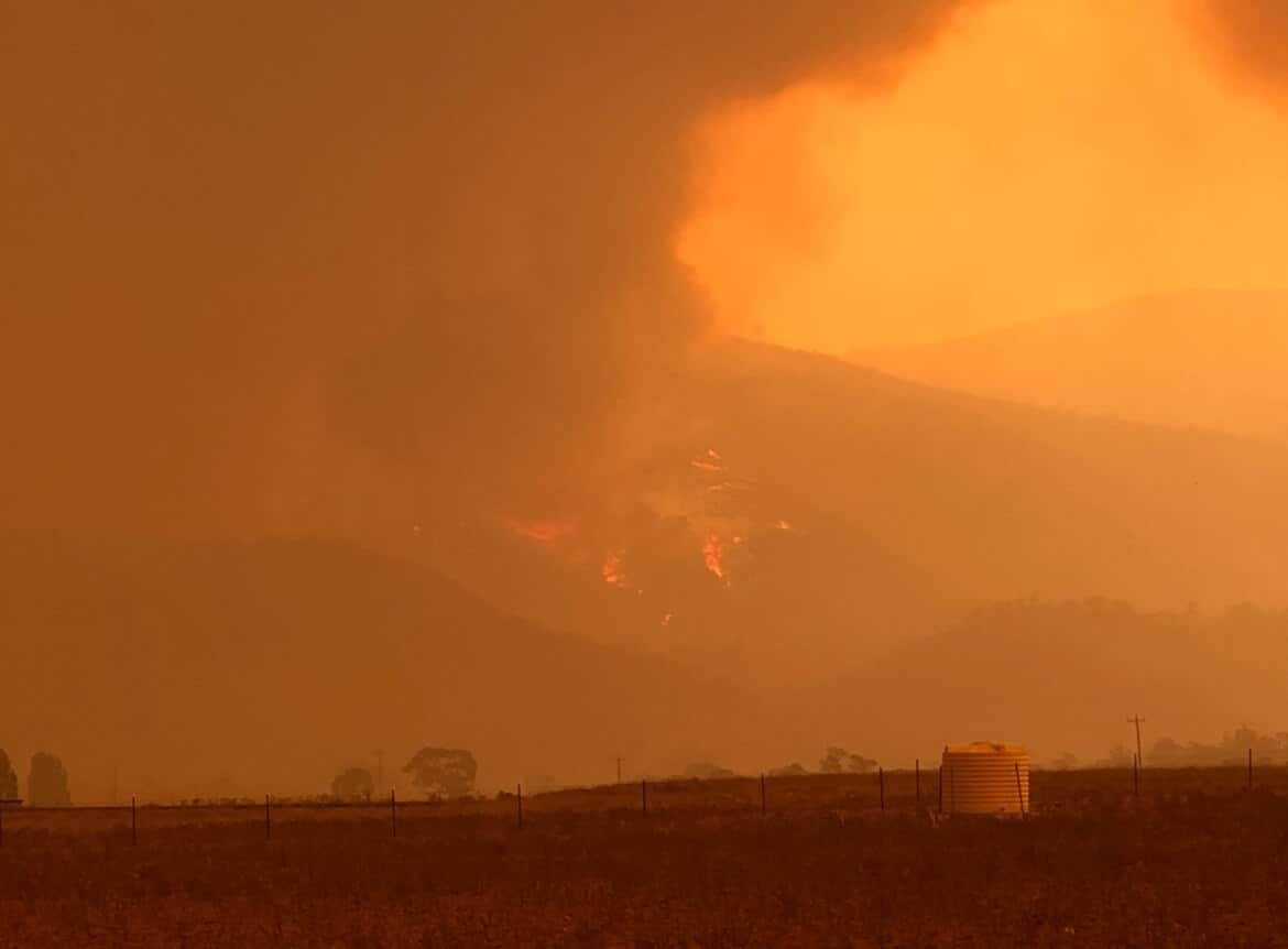 Bushfires in the ACT on Saturday. 