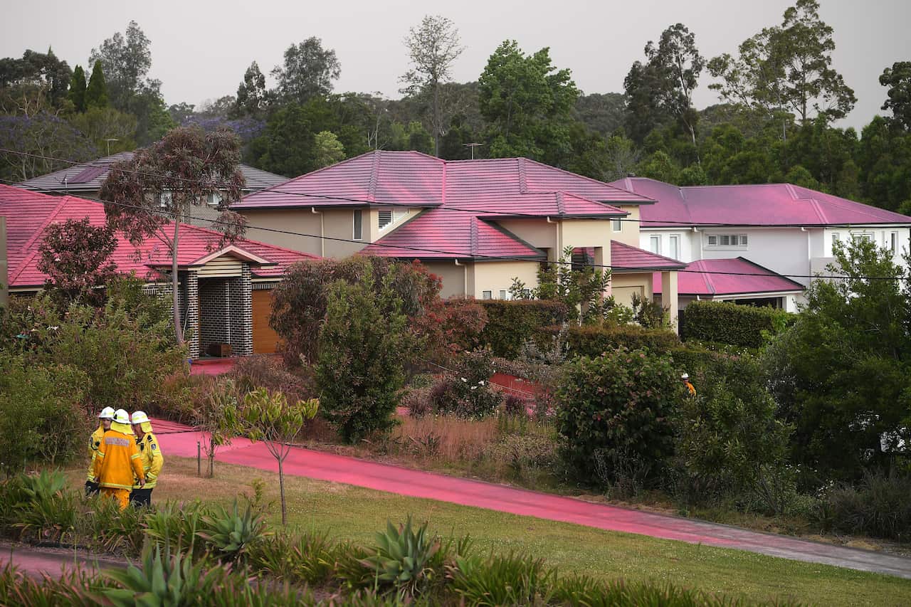 The RFS says the pink retardant will wash off.