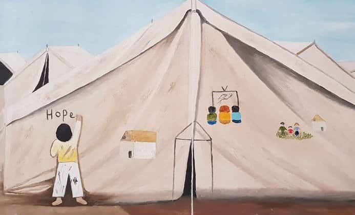 Drawing by artist Salam Noah