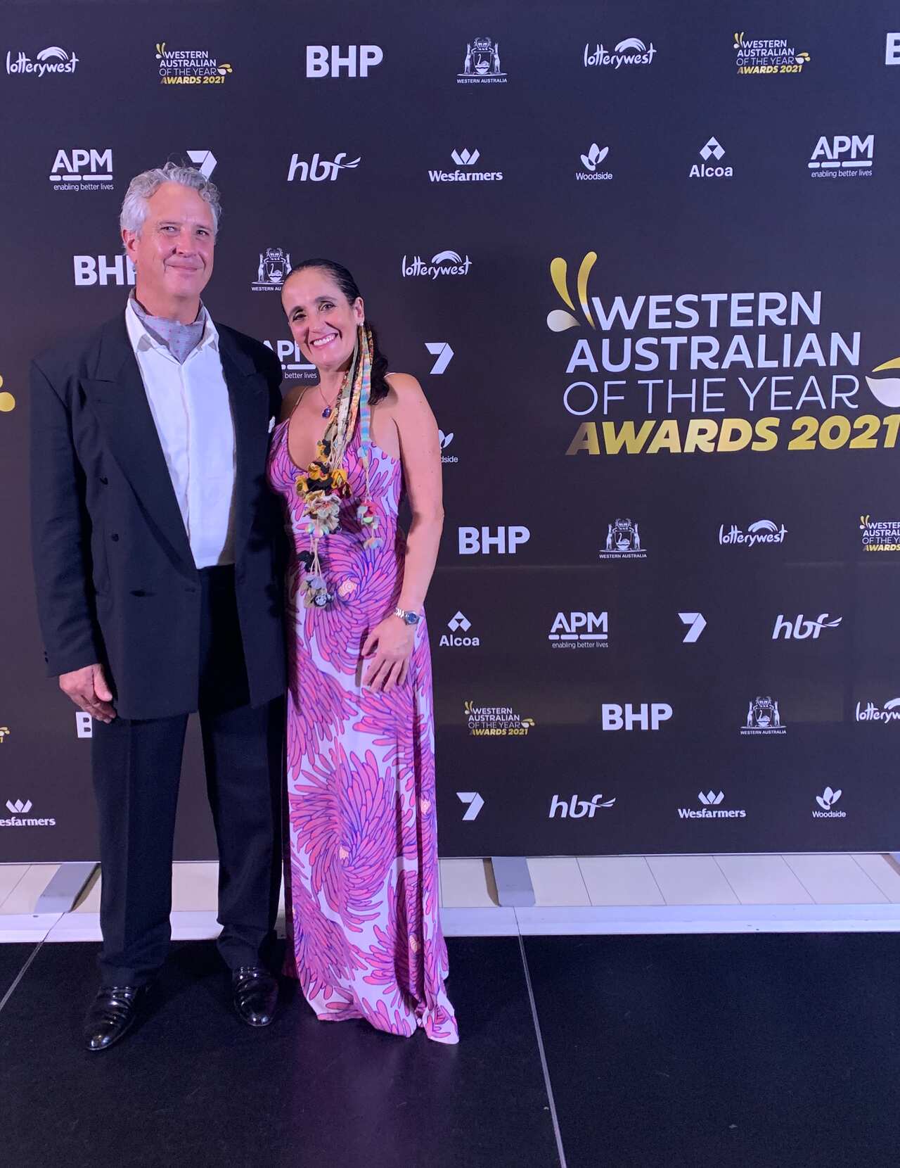 Brazilian singer Juliana Areias and Geoffrey Drake-Brockman, Western Australian of the Year