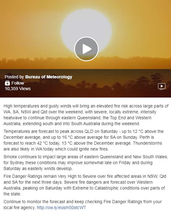 Weather forcast BOM