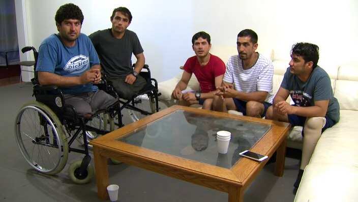 Five of the six Afghan Invictus team members who remained in Australia