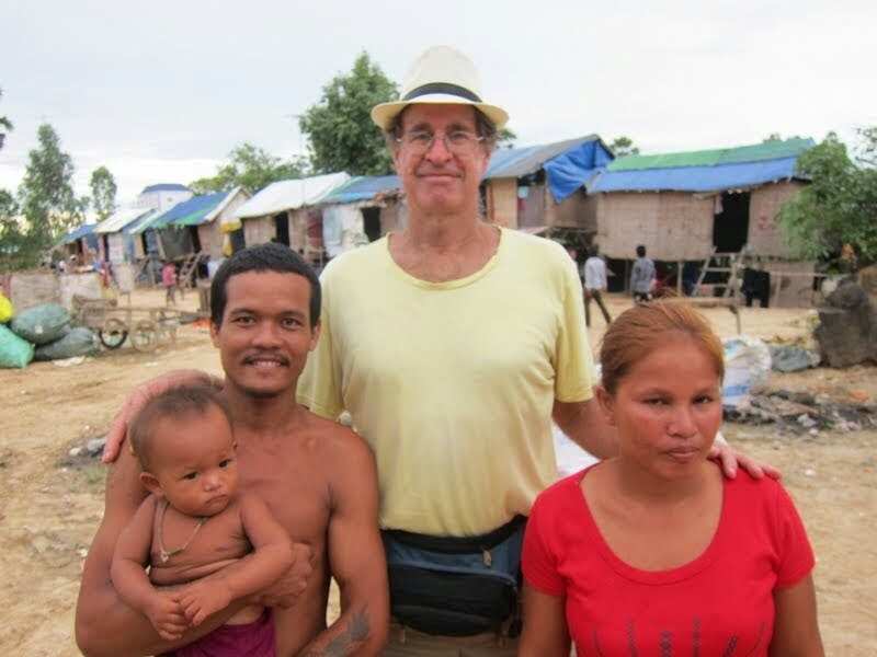 James Ricketson in a Cambodian village before his arrest in June 2017.