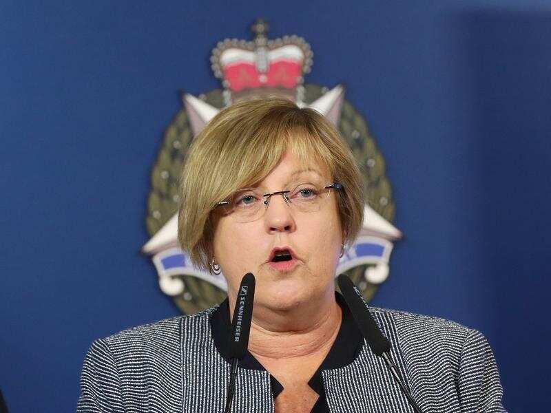 Victorian Police Minister Lisa Neville holds a press conference.