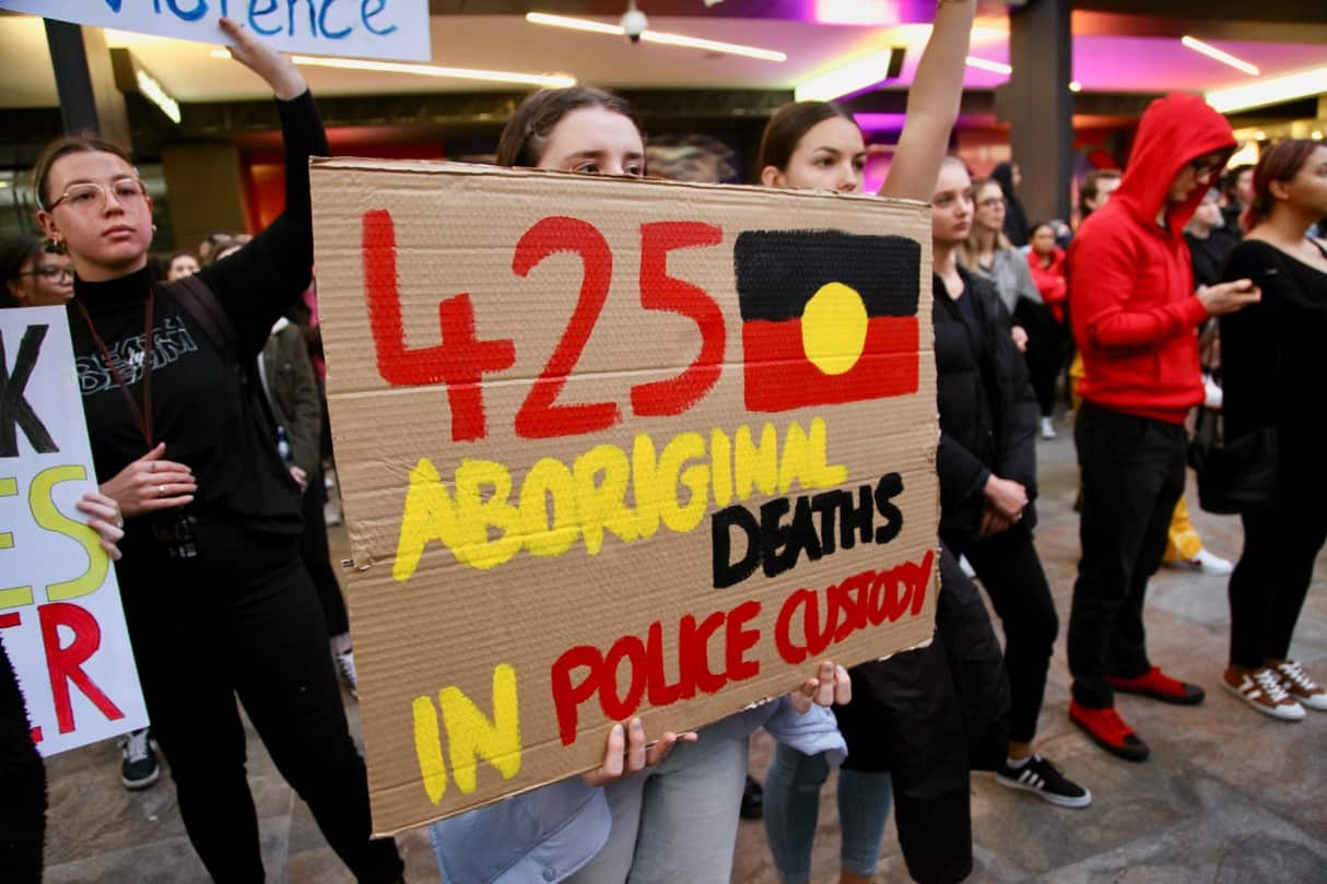 A protest in Perth in support of the Black Lives Matter movement.