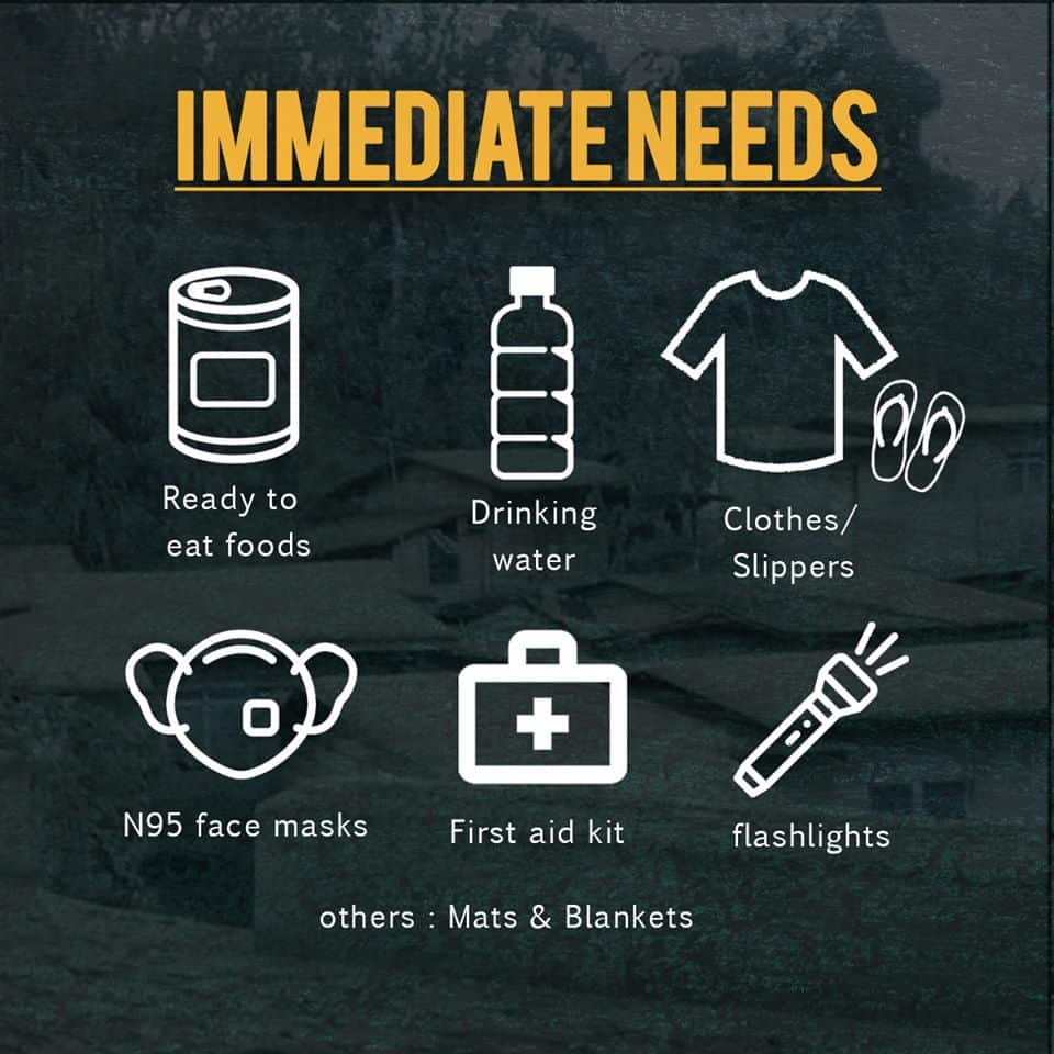 donation for taal volcano victims