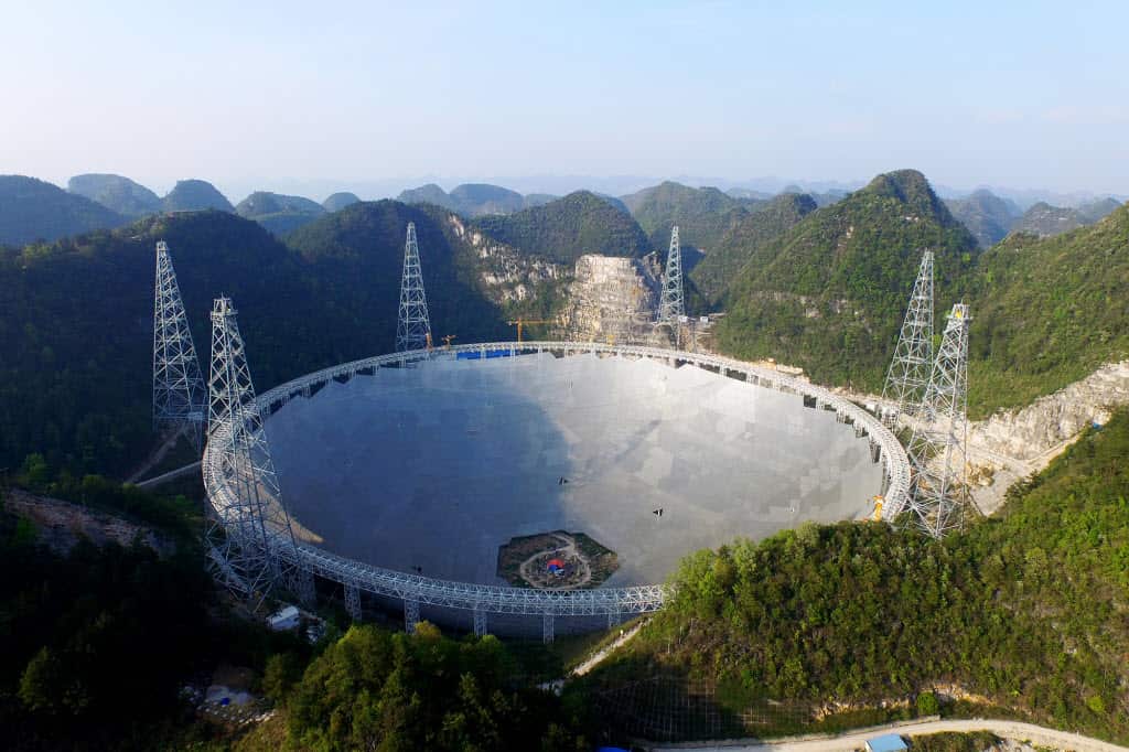 The 500 metre Aperture Spherical Telescope (FAST) under construction