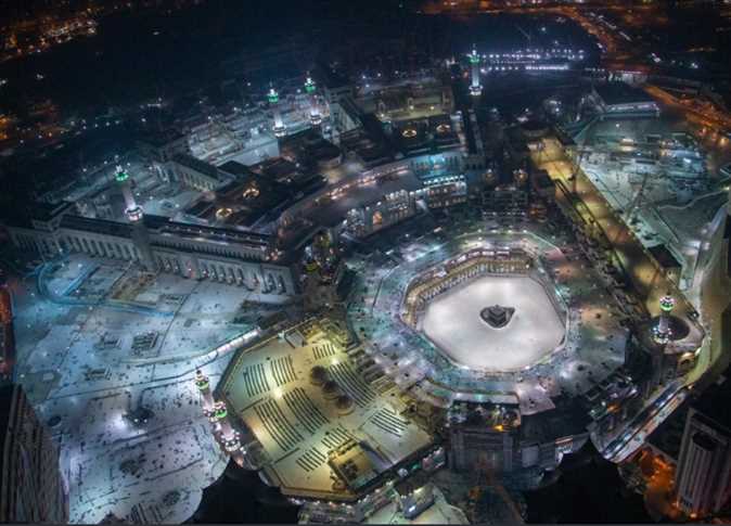 The Kabaa as it appears empty from the air as part of the Saudi authorities measures against Corona virus 