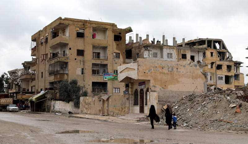 The destroyed city of Raqqa, the former capital of the self-proclaimed Islamic State caliphate.
