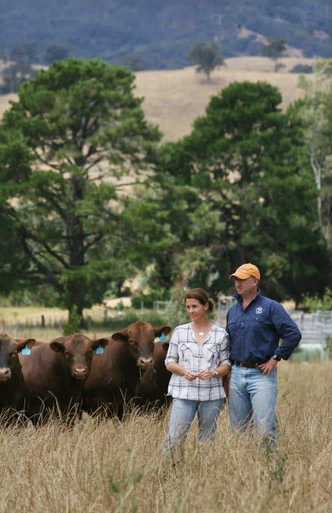 Olivia and Tom Lawson have battled extreme weather events at their farming properties.