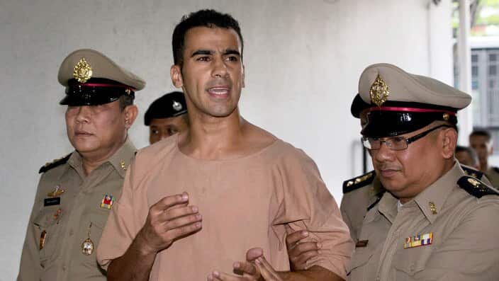Hakeem al-Araibi  at the criminal court in Bangkok, Thailand 