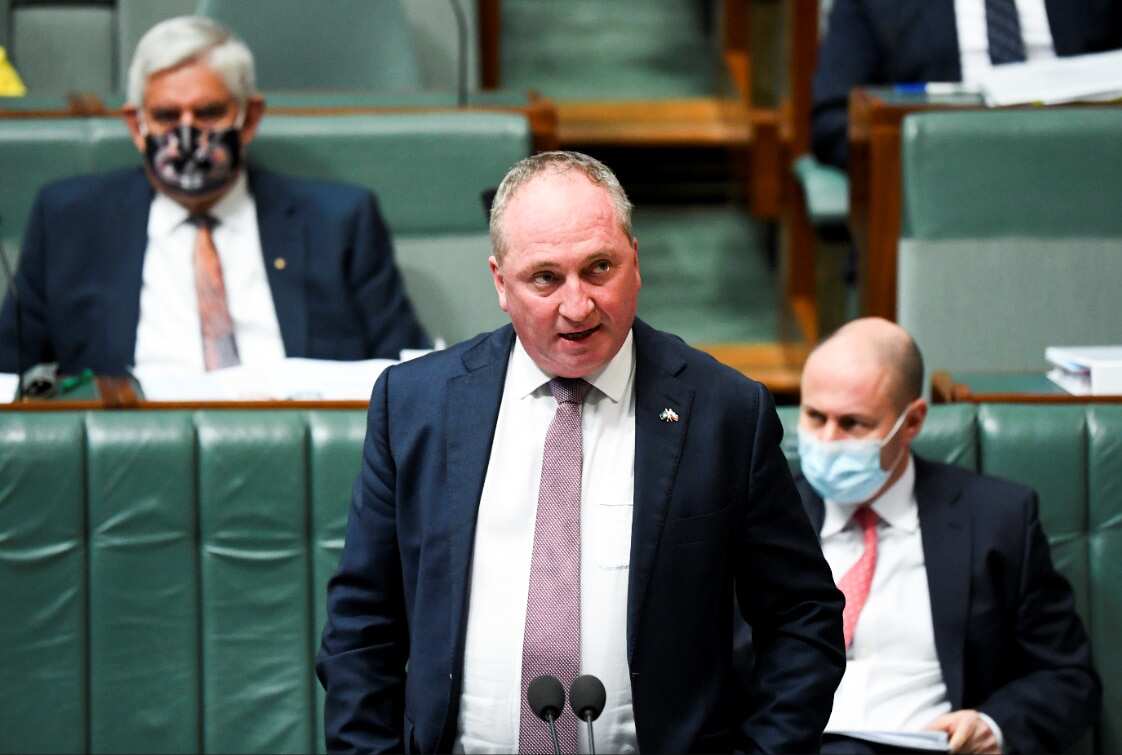 Deputy Prime Minister Barnaby Joyce during Question Time at Parliament House in Canberra.