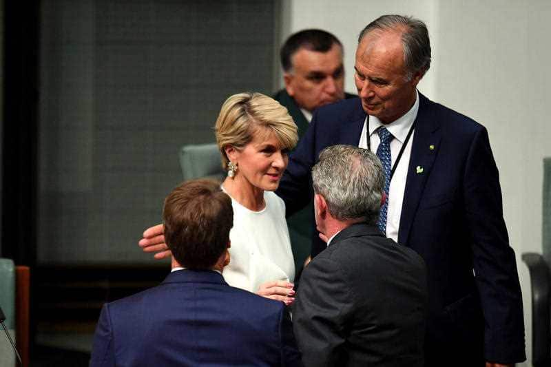 Member for Curtin Julie Bishop departs the chamber after she will not be contesting the seat of Curtin in the upcoming election.